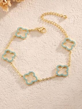 Blue clover bracelet A1789